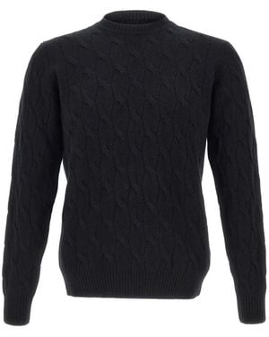 FILIPPO DE LAURENTIIS Gerippter Pullover Mit Zopfmuster - Blau