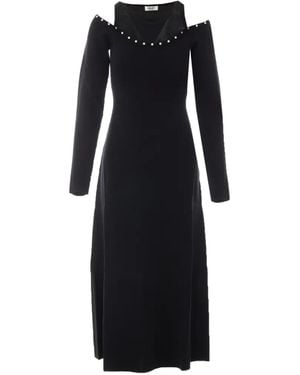 Liu Jo Rhinestone-Embellished Cold-Shoulder Dress - Black