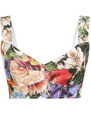 Dolce & Gabbana Top tipo corpiño con estampado floral - Rosa