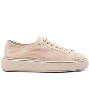 Santoni Baskets Compensées En Daim - Rose