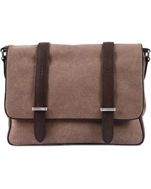 Orciani Buckle-Fastening Leather Shoulder Bag - Brown