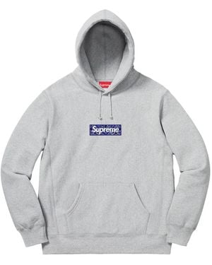 Supreme Bandana Box Logo Hooded Sweatshirt - Gray