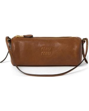 Miu Miu Nappa-Leather Pouch - Brown