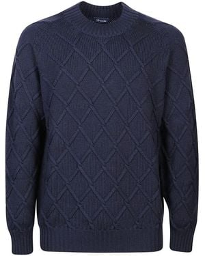 Drumohr Jersey con motivo a rombos - Azul