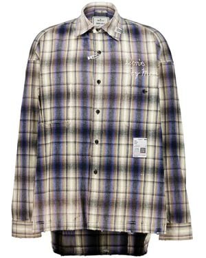 Maison Mihara Yasuhiro Check Cotton Shirt - Gray