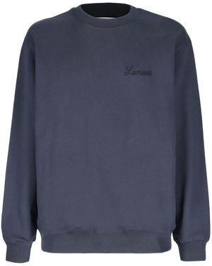 Laneus Felpa Con Logo Ricamato - Blu