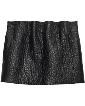Prada Textured Leather Mini Skirt - Black