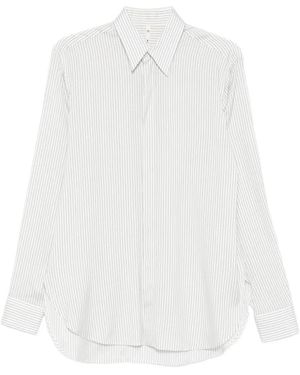 Petar Petrov Striped Curved-Hem Shirt - White