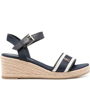 Tommy Hilfiger 65Mm Th-Plaque Wedge Espadrilles - Blue