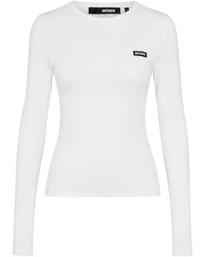 ROTATE BIRGER CHRISTENSEN Long Sleeve T-Shirt Logo Bright - White