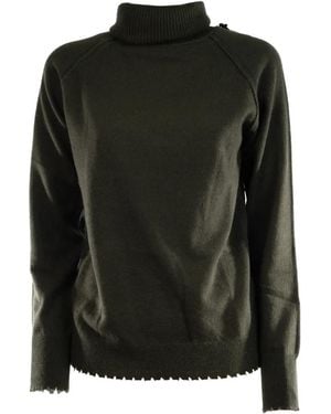 EMMA & GAIA Roll-Neck Raglan-Sleeve Jumper - Black