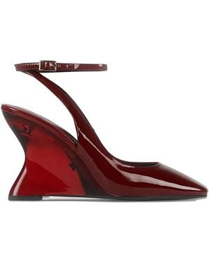 Jeffrey Campbell 95mm ankle-strap square-toe wedge sandals - Rot