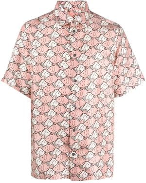 BOTTER Dolphin-Print Silk Shirt - Pink