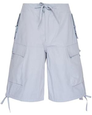 Oamc Peacemaker Multi-Pocket Drawstring-Hem Shorts - Blue