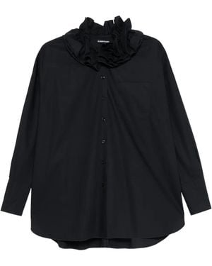 Susanne Bommer Ruffled-Collar Shirt - Black