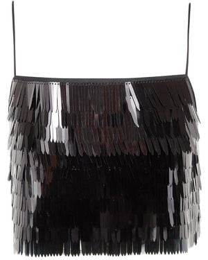 Self-Portrait Sequin-Embellished Top - Black