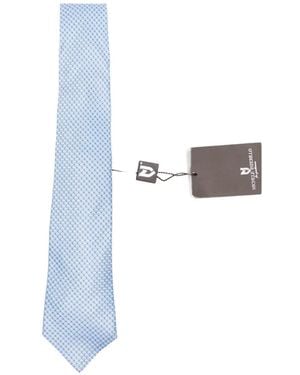 Kiton Micro-Pattern Silk Tie - Blue