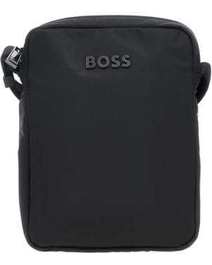 BOSS Logo-Appliqué Messenger Bag - Black
