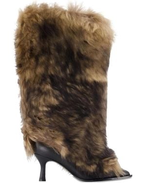 UGG X Ambush Fur Heeled Boots - Brown
