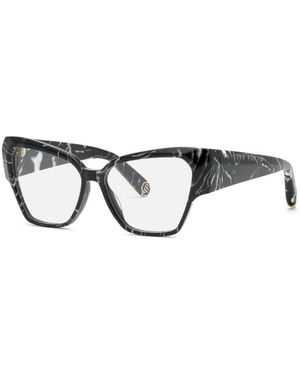 Philipp Plein Marble-Effect Cat-Eye Glasses - Gray