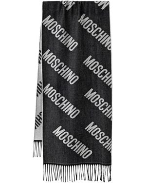 Moschino Intarsien-Schal Mit Fransen - Schwarz