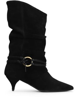 Alchimia Ring-Detail Suede Boots - Black