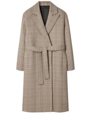 Paul Smith Abrigo A Cuadros Con Cinturón - Neutro