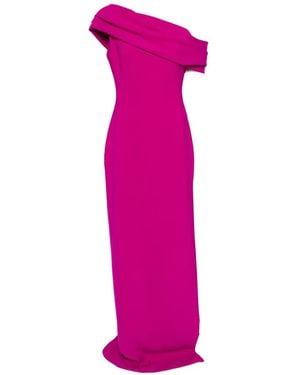 Amsale Off-Shoulder Maxi Dress - Pink