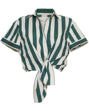 Cara Cara Asbury Striped Cropped Shirt - Green