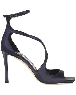 Jimmy Choo Satin Crossover-Strap Sandals - White