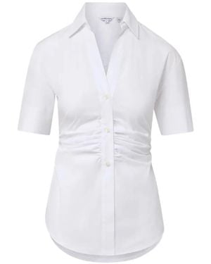 Veronica Beard Devra Short-Sleeve Shirt - White