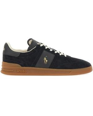 Polo Ralph Lauren Logo-detail Leather Sneakers - ブラック