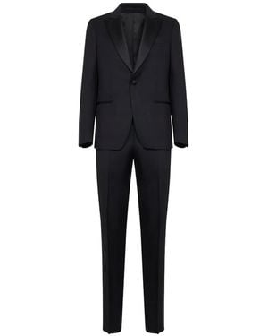 Lardini Single-Breasted Peak-Lapel Suit - Black