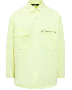 Palm Angels Zip-Pocket Overshirt - Yellow