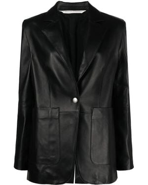 Palm Angels Side Stripe Leather Blazer - Black