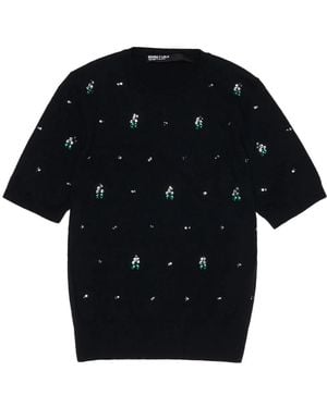 Bimba Y Lola Embellished Short-Sleeve Top - Black