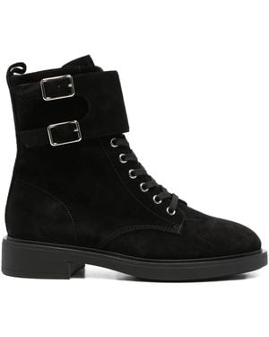 Gianvito Rossi Ripley 35mm スエードブーツ - ブラック