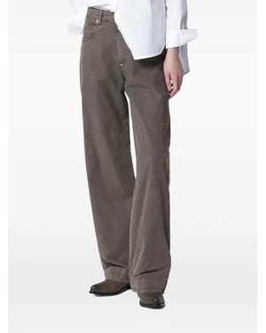 6397 High-Waisted Wide-Leg Trousers - Brown