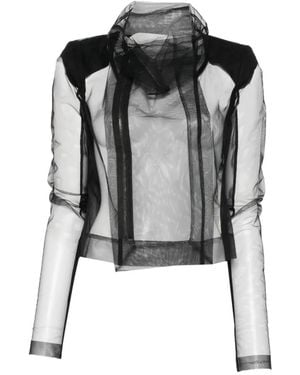 Rick Owens Veste De Moto À Manches Longues - Black