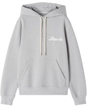 Lanvin Logo-Print Hooded - Grey