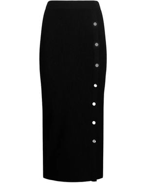 Liu Jo Button-Embellishment Midi Skirt - Black