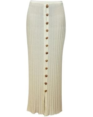 Christopher Esber Pleated Buttoned Skirt - Natural