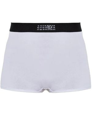 MM6 by Maison Margiela Logo-Print Boxer Shorts - White