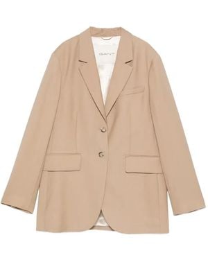 GANT Single-Breasted Blazer - Natural