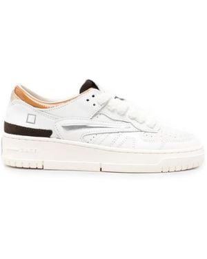 Date Perforated Panelled Trainers - White
