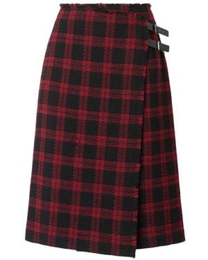 Pinko Check Wrap Midi Skirt - Purple
