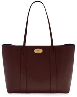 Mulberry Bayswater Grained Leather Tote Bag - Purple