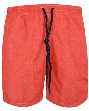 Drumohr Drawstring Slub-Texture Shorts - Red