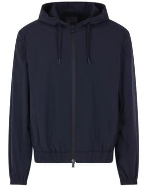 Herno Hooded Zip Coat - Blue