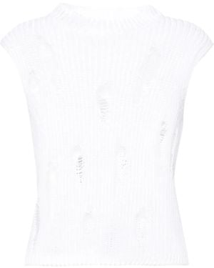 Gauchère Canotta Con Effetto Vissuto - Bianco